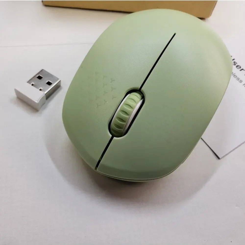 Wireless Mouse with USB Receiver for PC Laptop Mac. Seenda. Silent, Mint Green